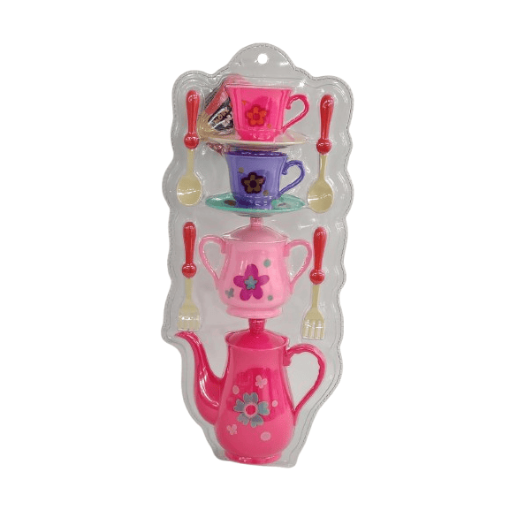 Magical Princess Tea Party Playset – 12-Piece Floral Tea Service with Teapot, Cups & Utensils