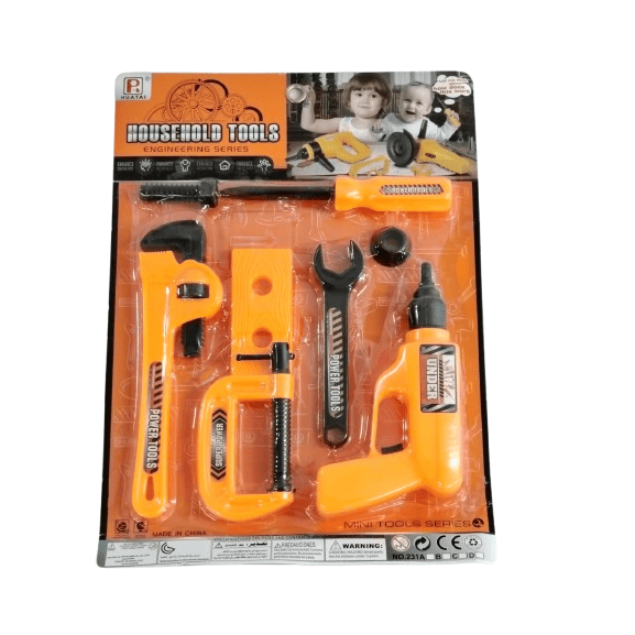 Junior Builder Household Tool Set – 8-Piece Engineering Series Construction Toy Kit for Kids