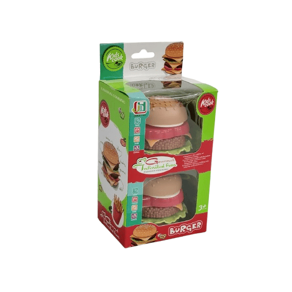 Kids Cook Gourmet Burger Playset – Stackable Toy Burger Kit for Mini Chefs