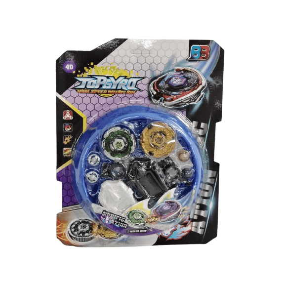 Top Gyro 4D High-Speed Battle Set – Customizable Spinning Tops with Launcher & Accessories