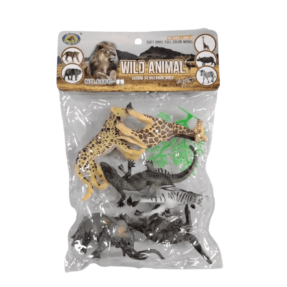 Wild Animal Soft Vinyl Model Set – Realistic Flexible Jungle Figures for Sensory & Educational Play