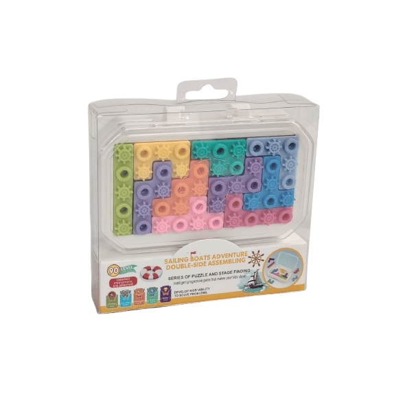 Sailing Boats Adventure Brain Teaser – 90-Level Logic Puzzle with Double-Sided Assembling Blocks