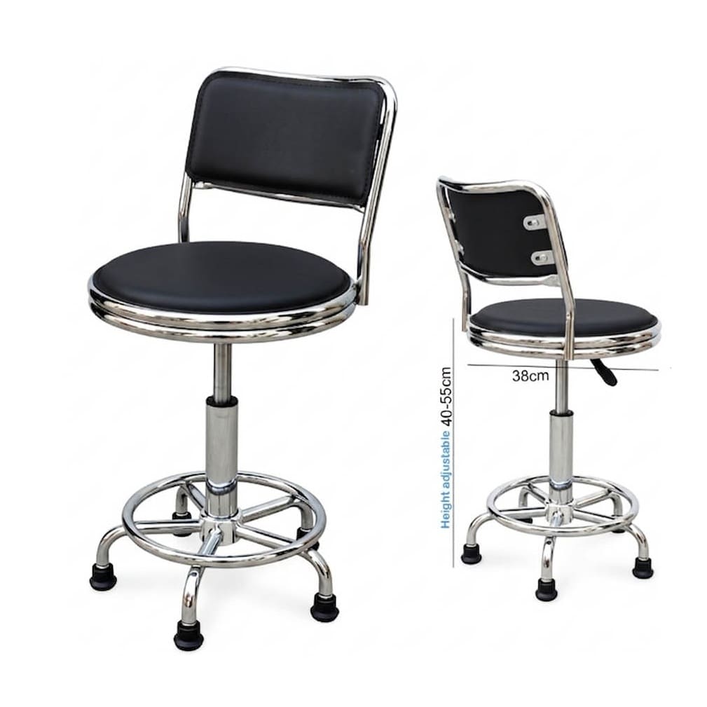Stool Chair with Backrest (360° Rotating, Height Adjustable) – ch462-06