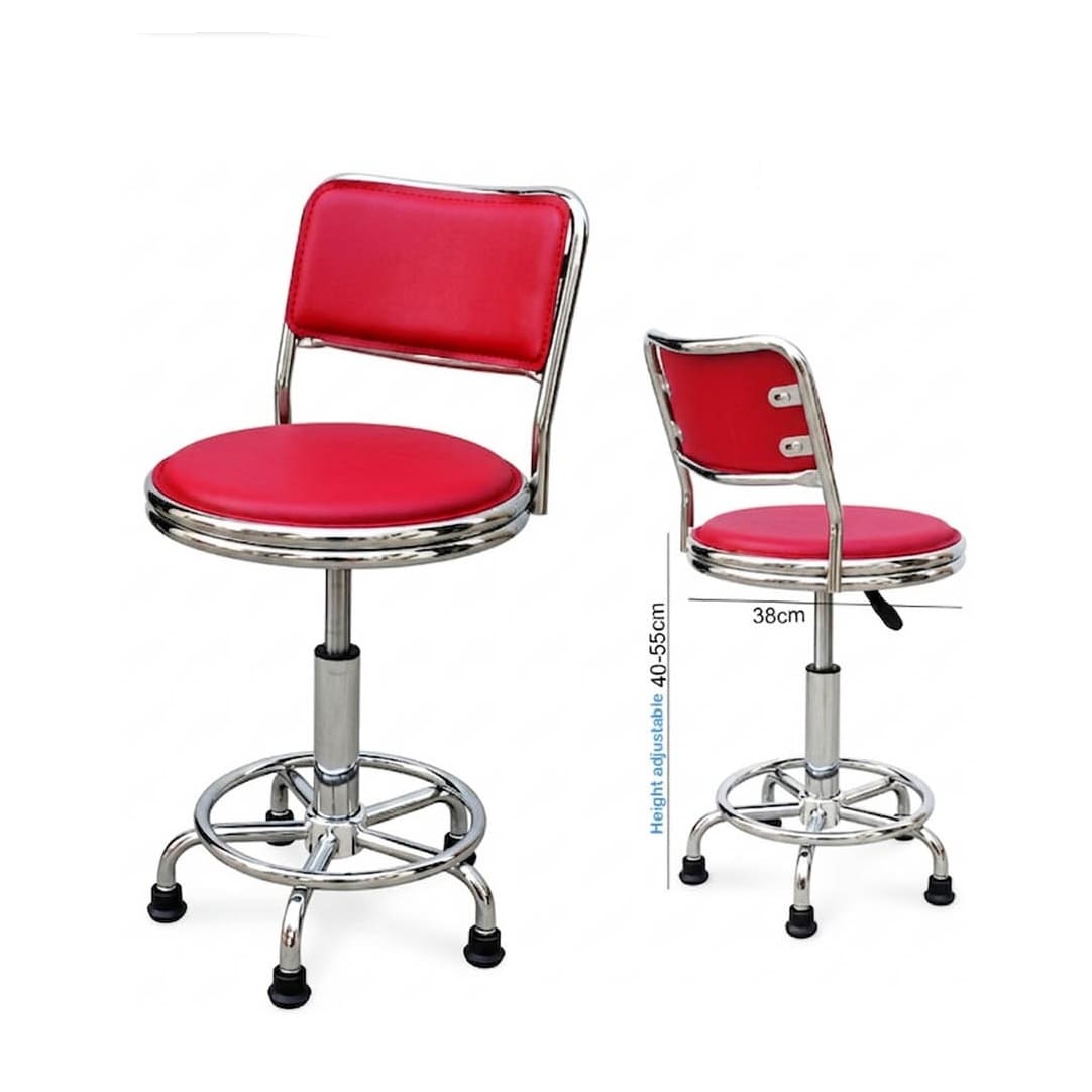 Stool Chair with Backrest (360° Rotating, Height Adjustable) – ch462-06