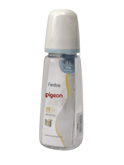 Pigeon Flexible Baby Feeding Bottle – Standard Neck Bottle with Silicone Nipple Size M (4+ Months)