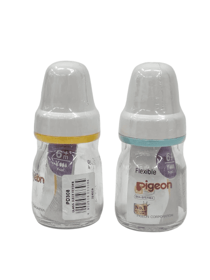 Pigeon Flexible Baby Feeding Bottle – Standard Neck Bottle with Silicone Nipple (Size S 0+ & Size L 6+ Variants)