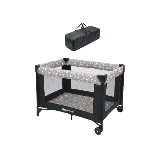 Baby Travel Cot – Foldable Portable Baby Playpen with Mesh Sides and Carry Bag (0–36 Months)