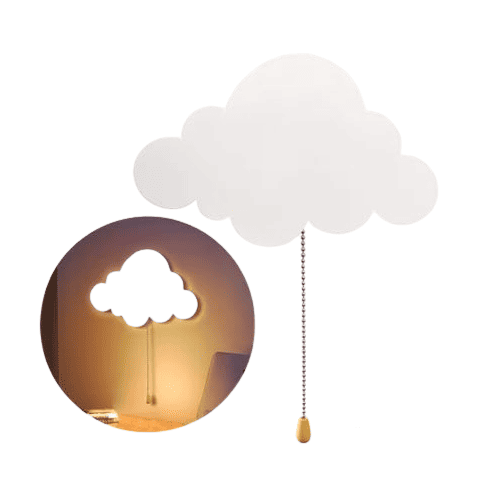 LED Cloud Shape Wall Lamp with Pull Cord Switch – Decorative Night Light for Kids Room and Bedroom (OMD-67)
