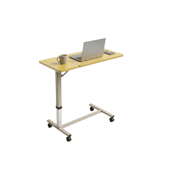 Overbed Table Adjustable Laptop Desk with Wheels for Hospital Bed, Home Use and Bedroom Comfort (MA337-07)