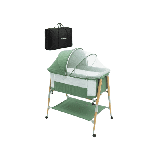 Bedside Sleeper Baby Bed Portable Folding Crib with Storage Shelf and Mosquito Net (BD360-05)