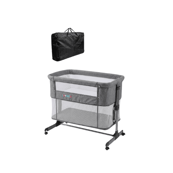 Bedside Sleeper Baby Bed Adjustable Co-Sleeper Bassinet with Wheels and Breathable Mesh Sides (BD360-04)