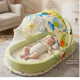 Foldable Travel Baby Nest Lounger with Mosquito Net Portable Baby Bed for Indoor and Outdoor Use (SS156-03)