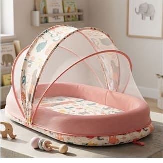 Foldable Travel Baby Nest Lounger with Mosquito Net Portable Baby Bed for Indoor and Outdoor Use (SS156-03)