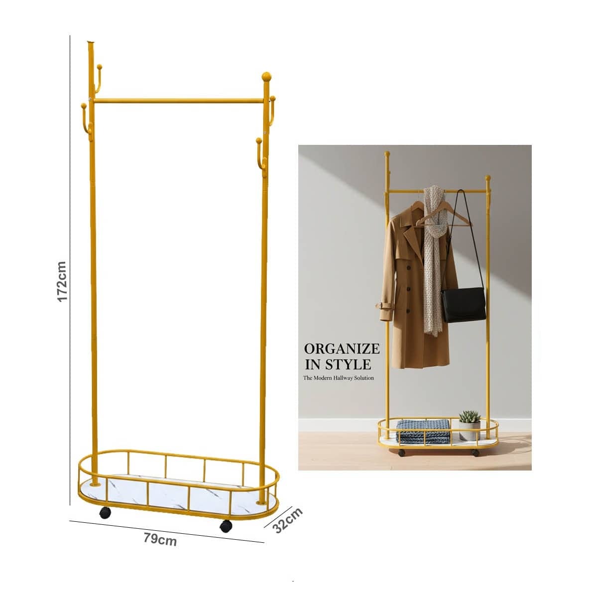 Moveable Coat Hanger & Clothes Storage Rack "539-39-6"