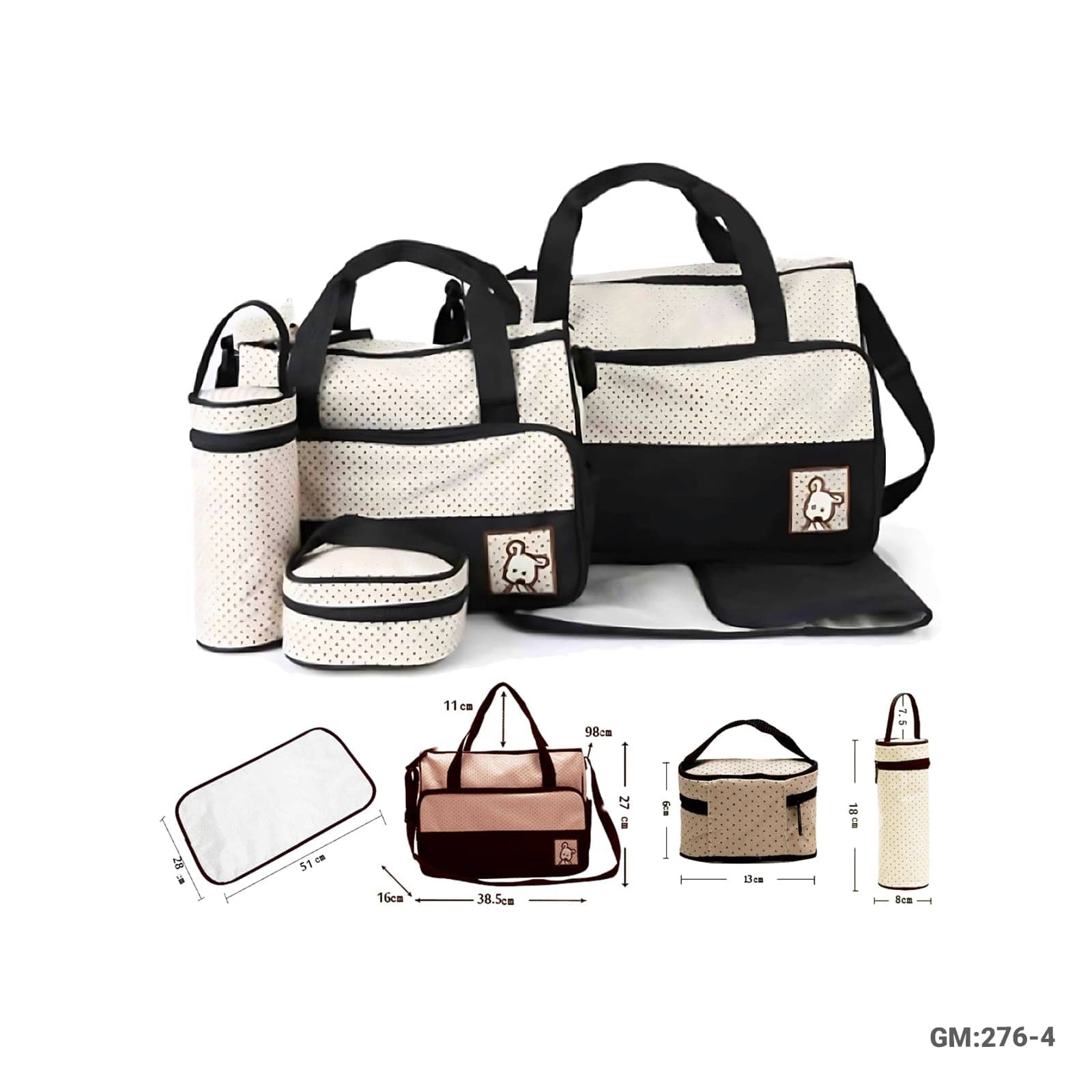 5 in1 Multifunctional Baby Diaper Bag "276-4"