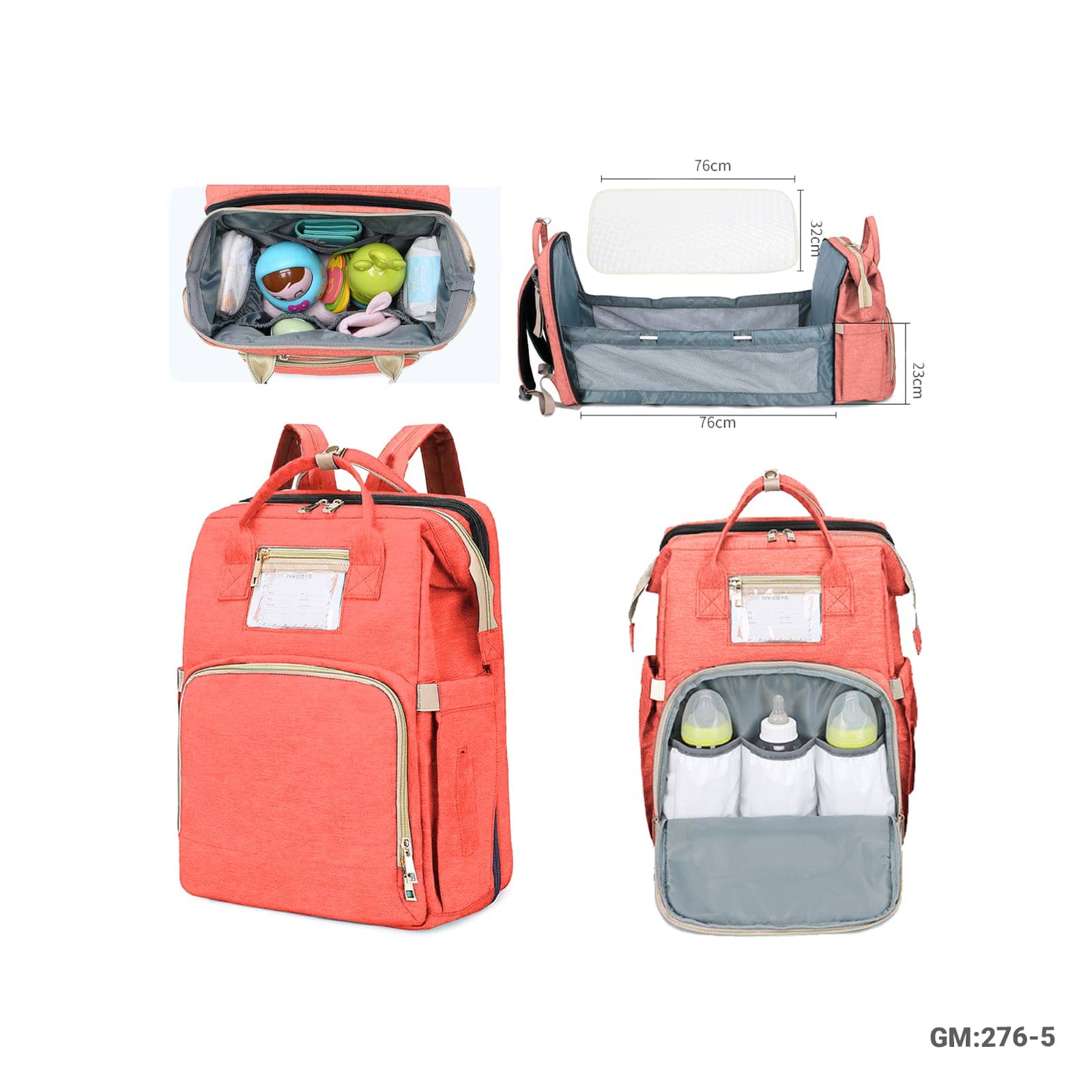 2 in 1 Multifunctional baby diaper backpack “276-5”