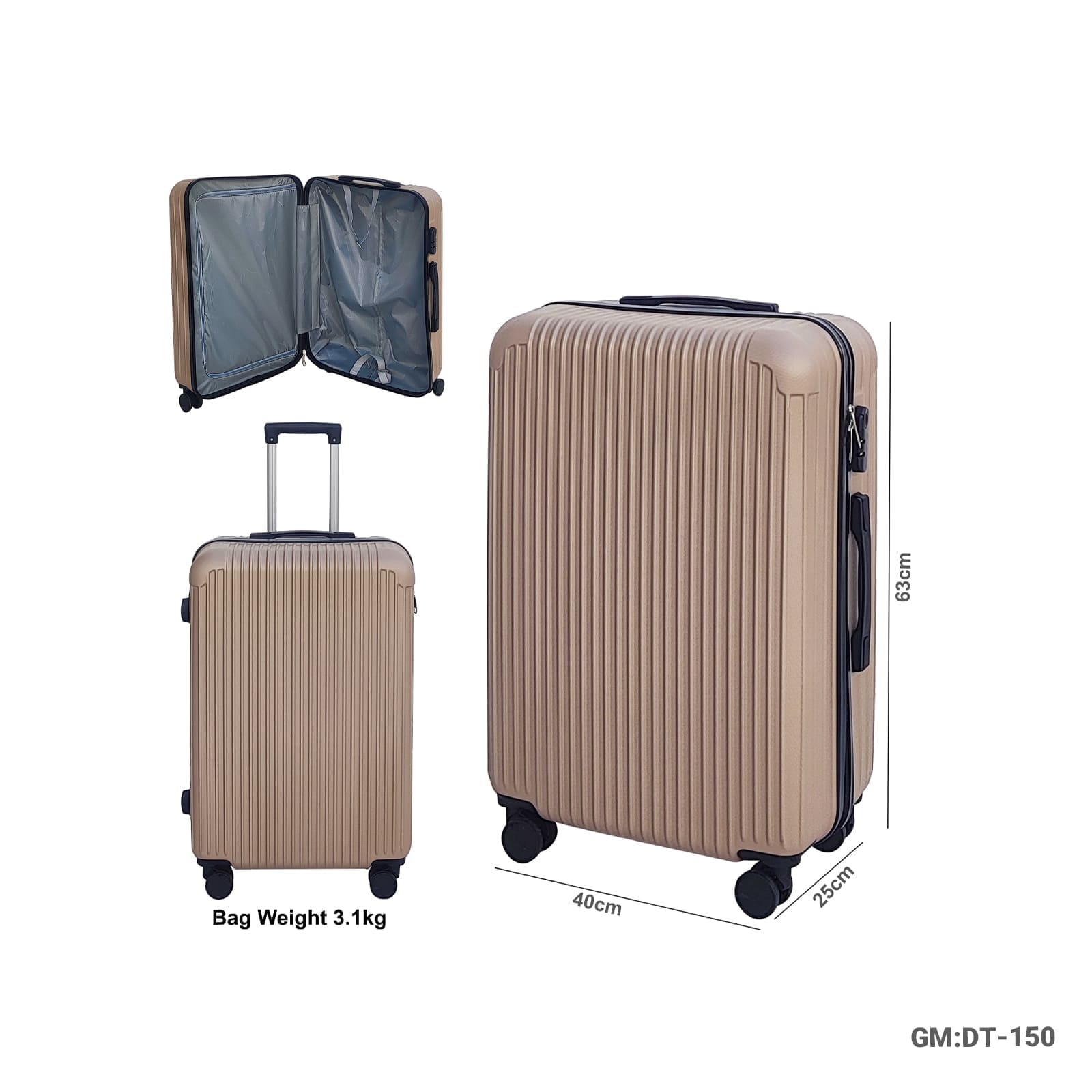 Size24 Rolling Luggage Trolley Suitcases "DT-146"