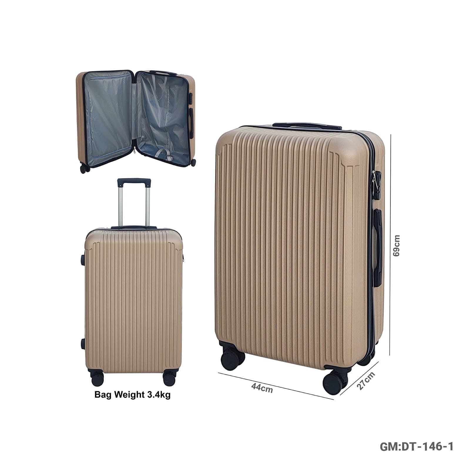 Size26 Rolling Luggage Trolley Suitcases "DT-146-1"