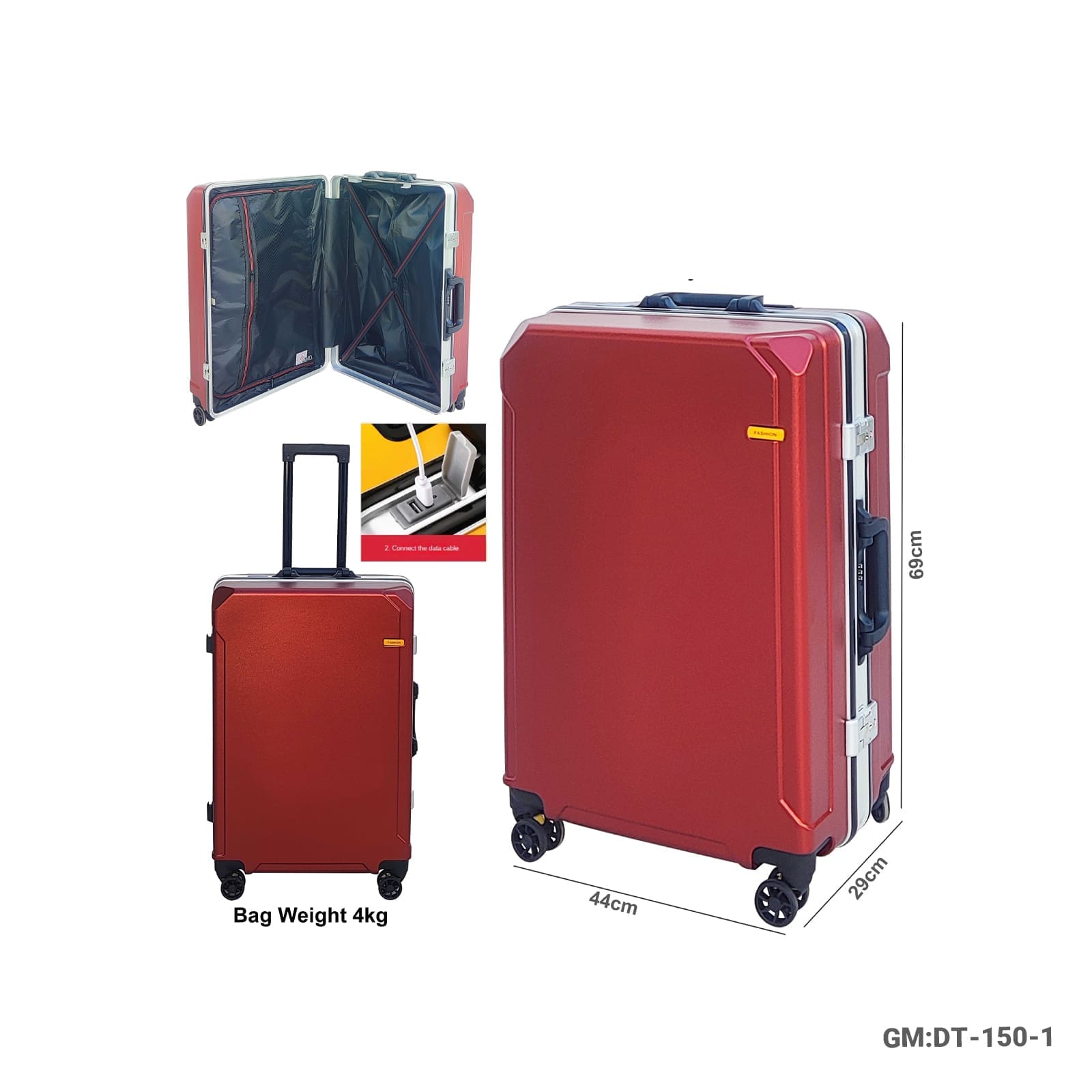 Size26 Rolling Luggage Trolley Suitcases "DT-150-1"
