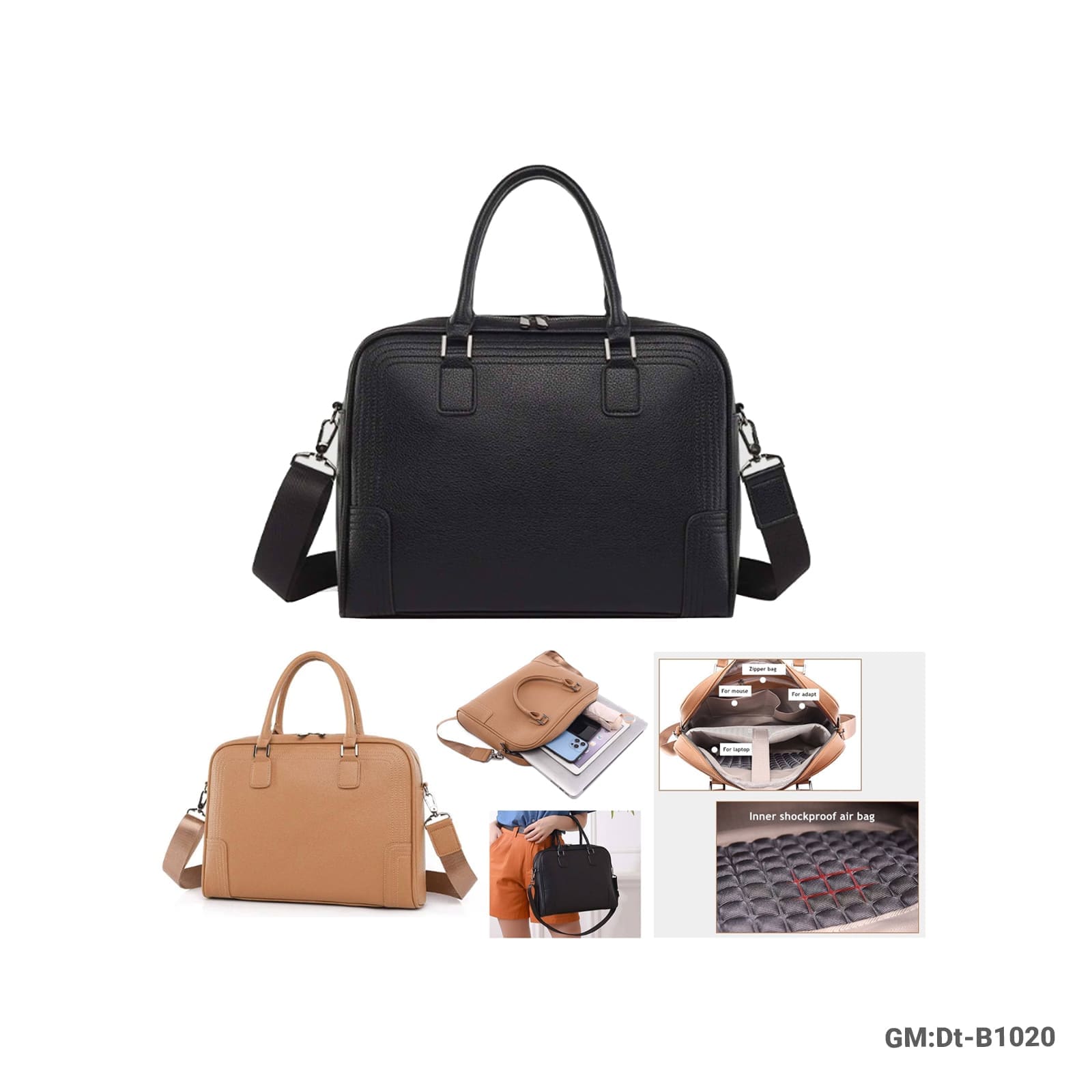 PU Leather Women's Totes Shoulder Laptop Bag "Dt-B1020"