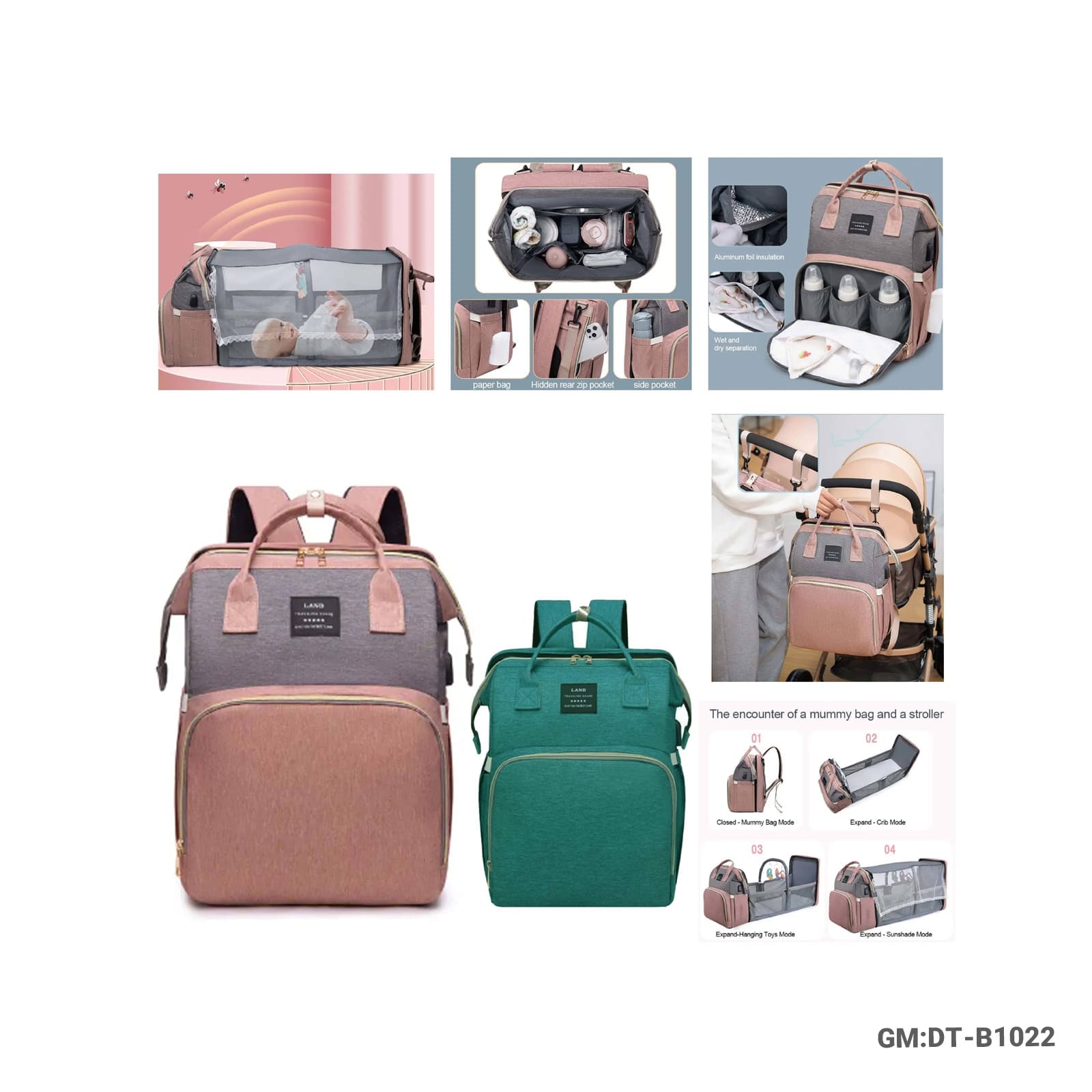 Baby Diaper Bag Mom Backpack "DT-B1022"