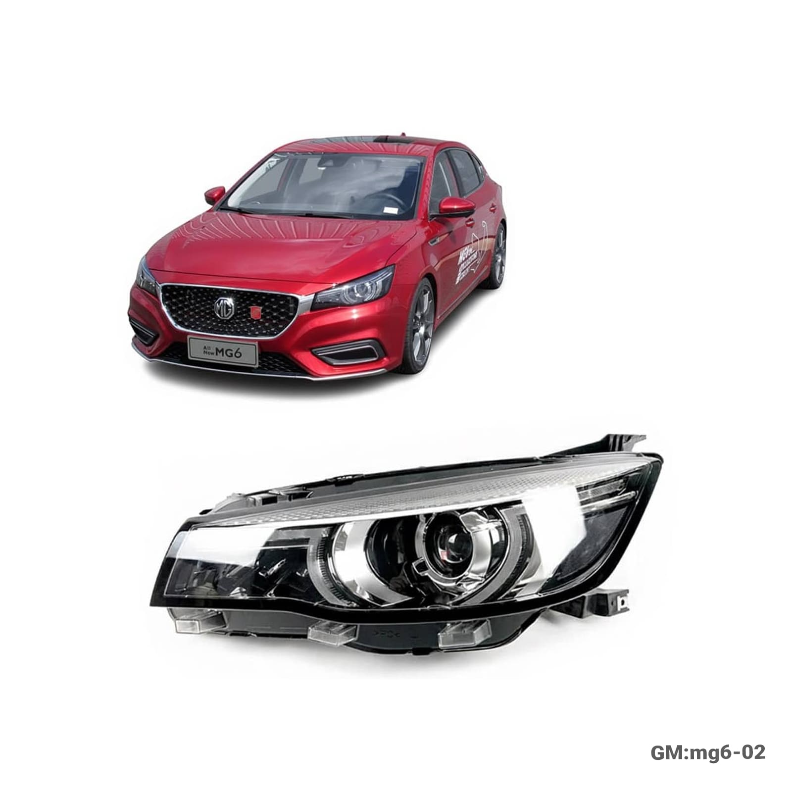 MG6 2018 Series Head Lamp (Halogen Type with Daylight & Steering Assist) "mg6-02"