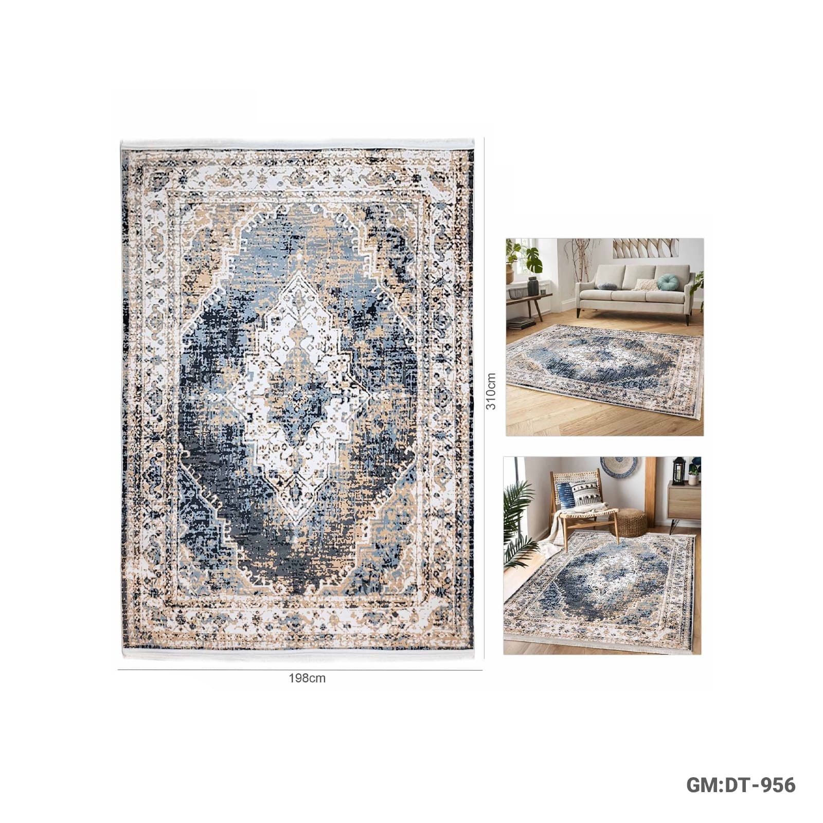 Traditional Rug For Living Room Bedroom "DT-956"