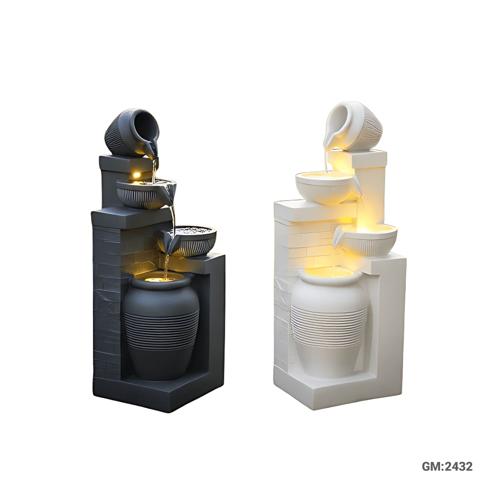 wall design waterfall fountain with led lights for home garden "2432"