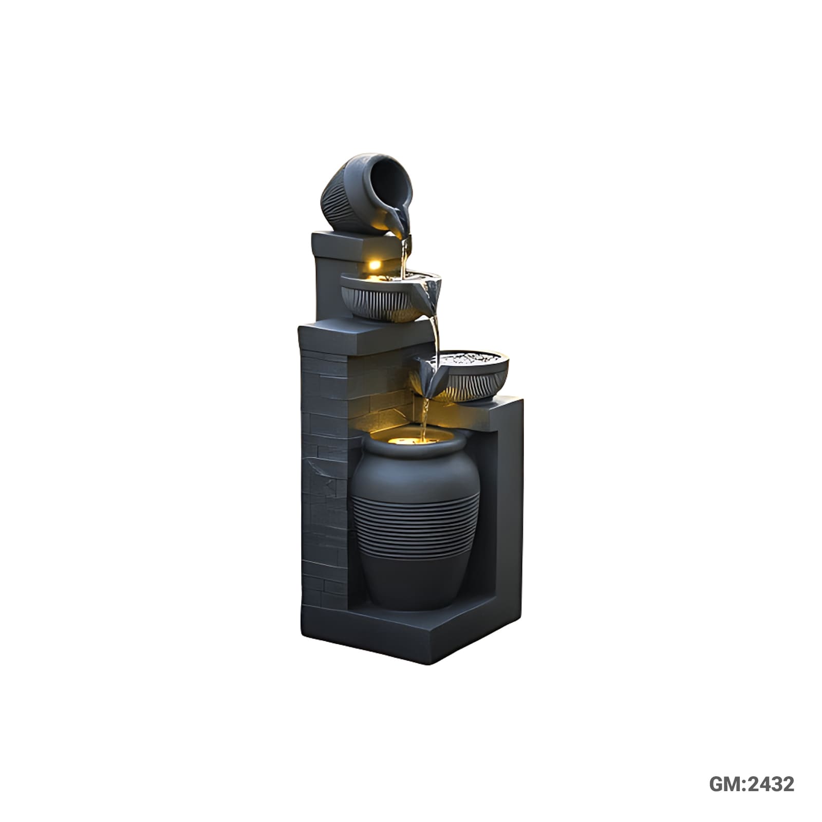 wall design waterfall fountain with led lights for home garden "2432"