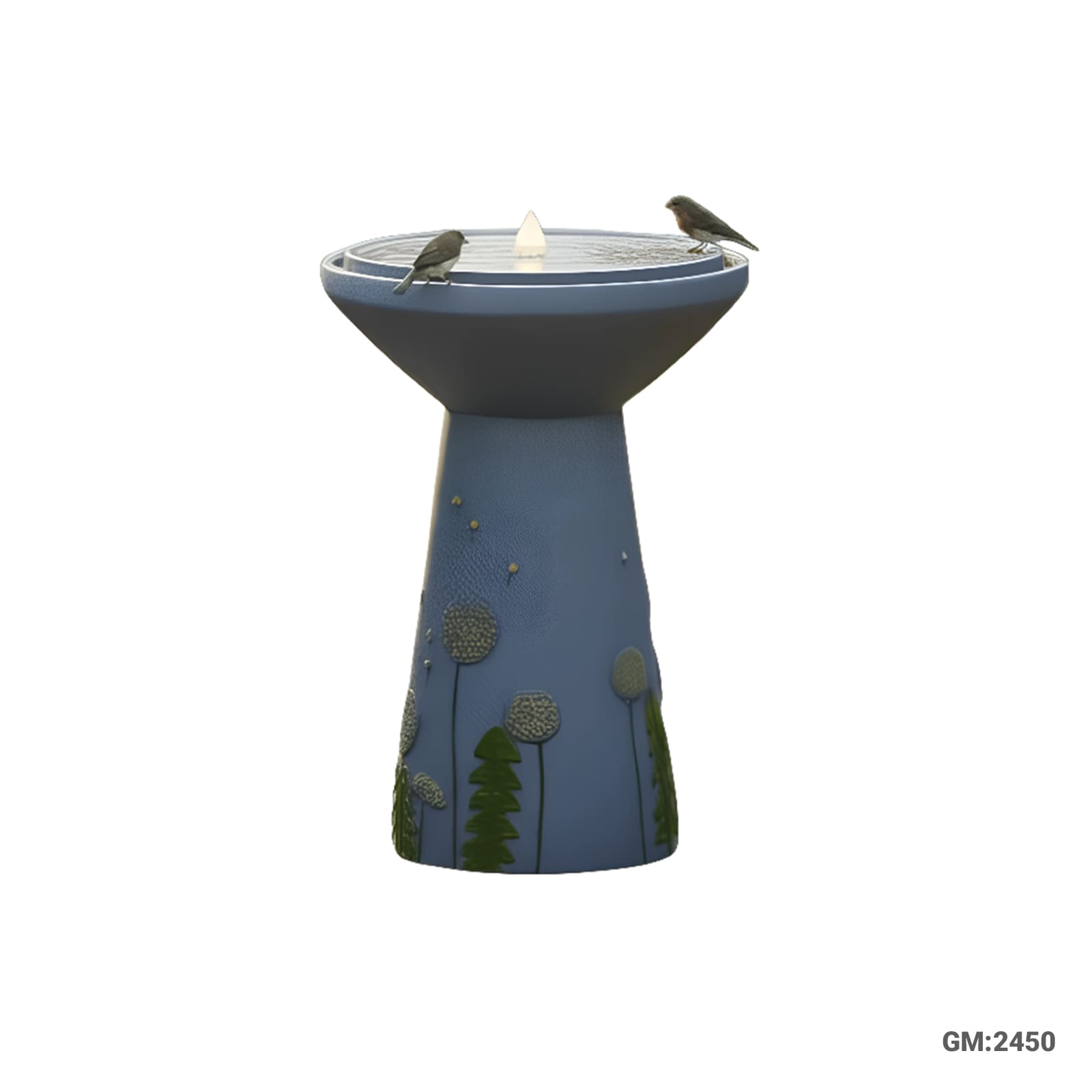 Bird Bath Waterfall Fountain with LED Light for Home Garden "2450"