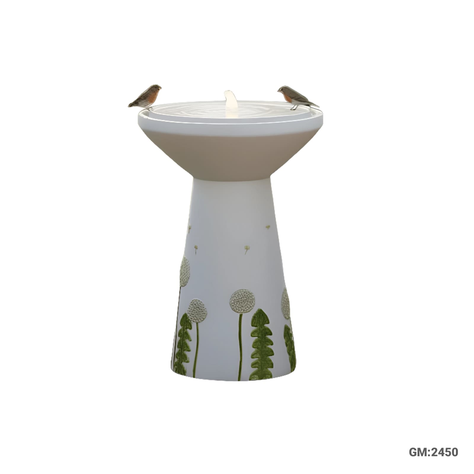 Bird Bath Waterfall Fountain with LED Light for Home Garden "2450"
